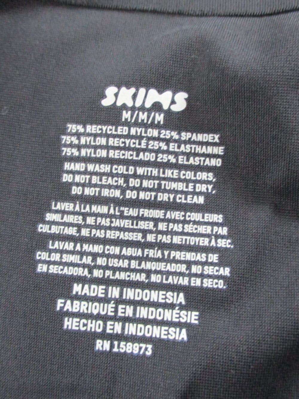 SKIMS Foundations Slip Dress Womens Medium Onyx Black Classic V Neck Adjustable - Picture 5 of 9